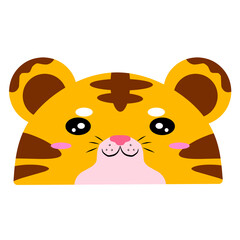 cute Tiger vector, cartoon Tiger face, drawing Tiger face easy and simple. Cute Tiger vector design