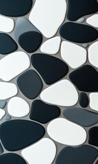 Abstract background of smooth, rounded shapes in black, white, and grey, ideal for modern design projects