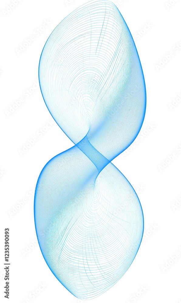 Poster abstract blue wave flow on white background for digital art and design projects