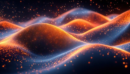 Fototapeta premium Overlapping glowing waves forming a futuristic layered abstract design