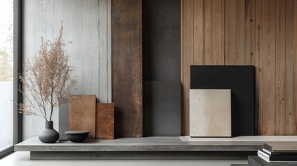 Minimalist Interior Design with Natural Elements and Textured Materials