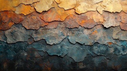 Fototapeta premium Neutral plaster wall texture with gradient sections of natural earthy tones