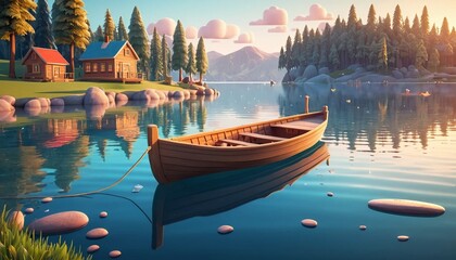 Obraz premium boat on the lake