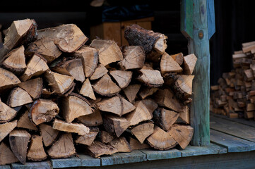 stack of dried cut firewood