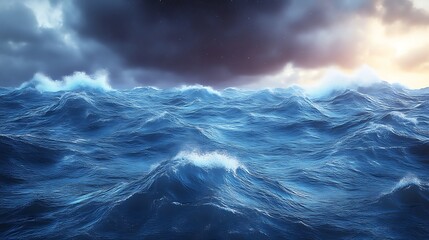 Fototapeta premium Dramatic Ocean Waves Under a Stormy Sky