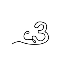 number continuous line art