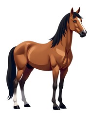 Obraz premium Stunning Chestnut Horse Illustration Digital Art