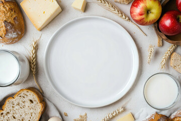 Shredded Cheddar Cheese on a White Plate