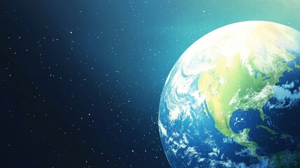 Fototapeta premium Stunning View of Planet Earth from Space, North America Visible