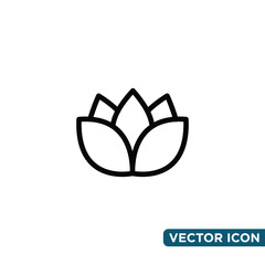 Simple Lotus Icon Design Template 