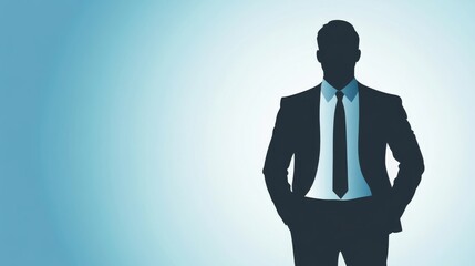 Fototapeta premium Silhouette of a Businessman, Professional, Corporate, Executive, Manager, Success, Elegant, Formal, Stylish, Serious