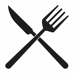 Crossed Fork and Knife Icon for Dining