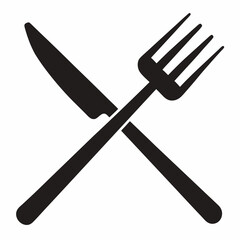 Crossed Fork and Knife Icon for Dining