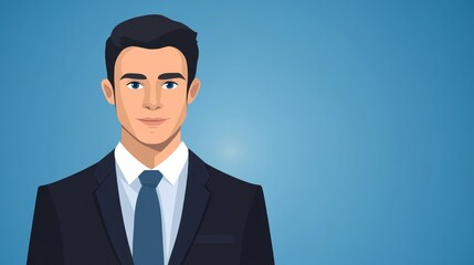 Portrait of a Confident Young Businessman in a Suit