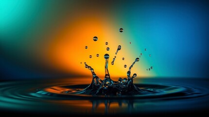 splash of water drops on a black background.