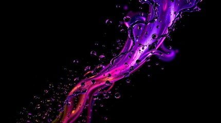 splash of water drops on a black background.