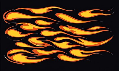 Orange flames on black background, ideal for graphic design projects