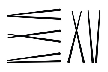 Vector of Chopsticks icon set illustration isolated on white background. Chopsticks silhouette and logo art work.