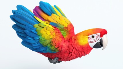 Obraz premium Colorful Macaw Parrot in Flight with Vibrant Feather Display