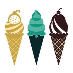 Different types of con ice creams silhouettes-5