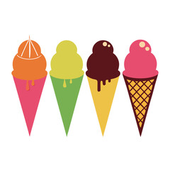 Different types of con ice creams silhouettes-4