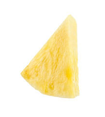 One slice of ripe pineapple isolated on white