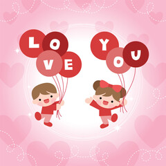 valentine day card with cupid and heart