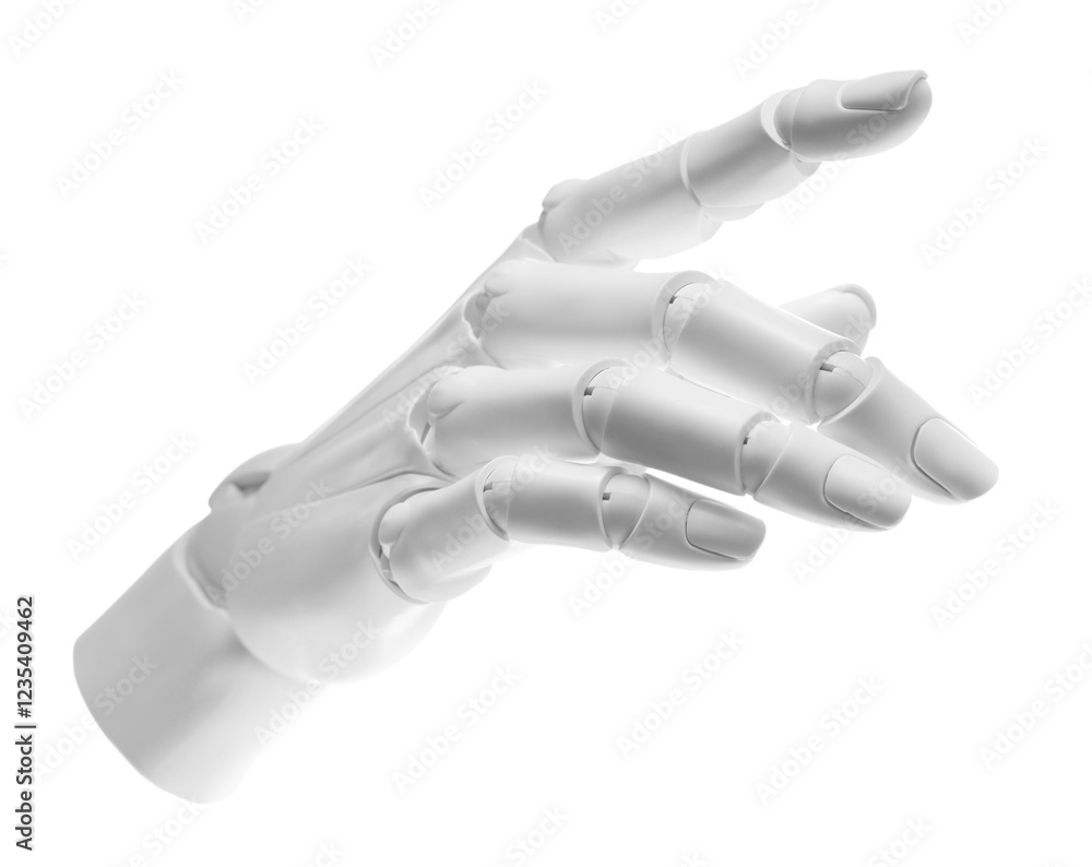 Aufkleber artificial intelligence. robot hand gesturing on white background
