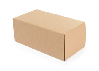 One cardboard parcel box isolated on white