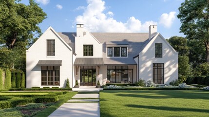 Stunning Modern Farmhouse Exterior Design in Suburban Setting