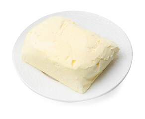 Block of tasty butter isolated on white