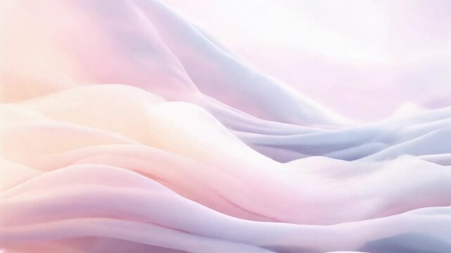 An abstract image of pastel-colored silk fabric, featuring smooth folds and gentle waves. The fabric displays a pleasing blend of pink, blue, and white hues, creating a soft, tranquil mood.