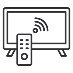Smart Tv Icon Lineal Style. Vector Illustration Graphic Design