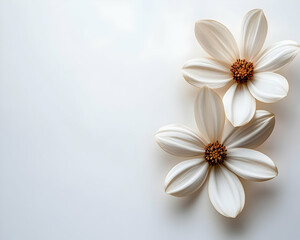 Elegant White Flower Illustration on White Background