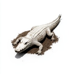 Naklejka premium Realistic Crocodile Illustration on a White Background