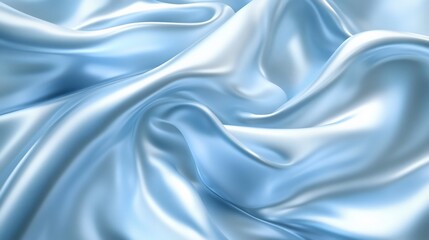 Obraz premium Abstract Drapery of Light Blue Silk Fabric: A Luxurious Texture