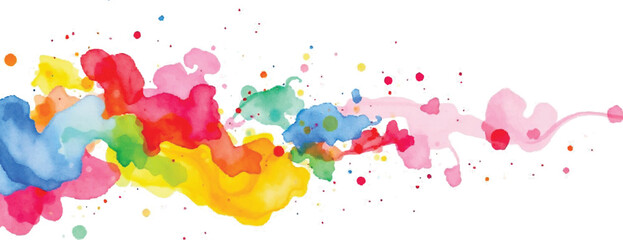 Holi colorful abstract liquid watercolor background with artistic, paint, splashes, grunge, splatter, texture, powder, Artwork for creative banner, card, template, effect, ink, blot design vector