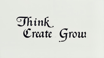 think create grow Text