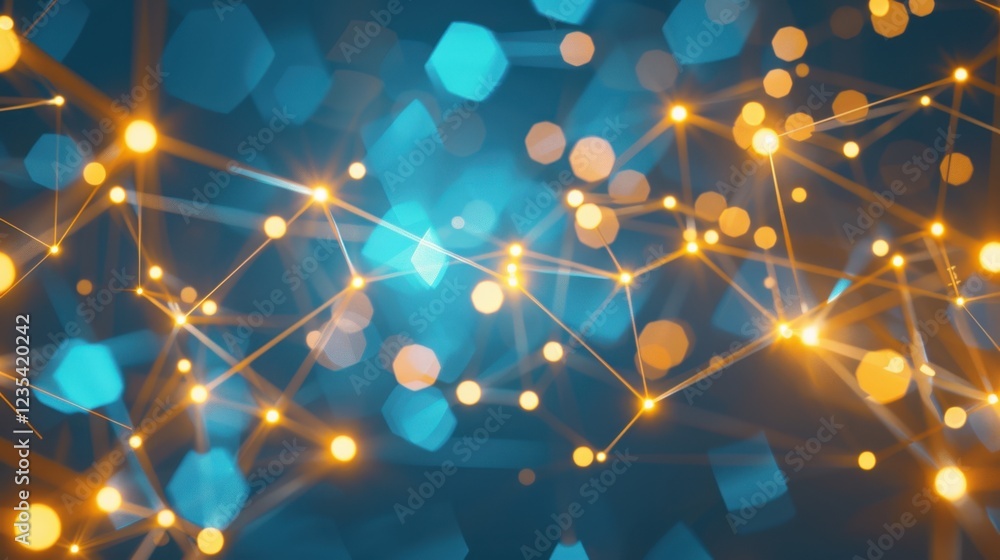 Poster abstract background with glowing lights and geometric shapes, creating vibrant and dynamic atmospher