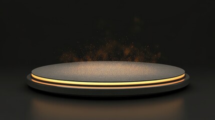 Illuminated Circular Platform with Glowing Particles