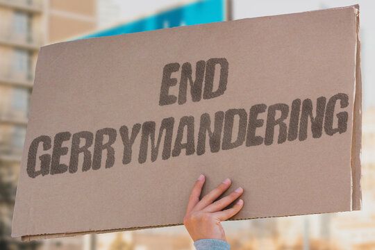 End Gerrymandering calls for fair district maps and equal representation. Voting. Justice. Fairness. Elections. Representation. Reform. Accountability