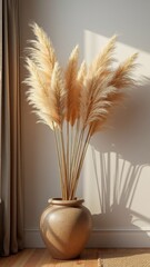Naklejka premium A type of ornamental grass, pampas grass is known for its feathery plumes