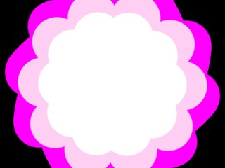 ピンク色の花の形の背景　シンプルで美しい手描きのイラスト