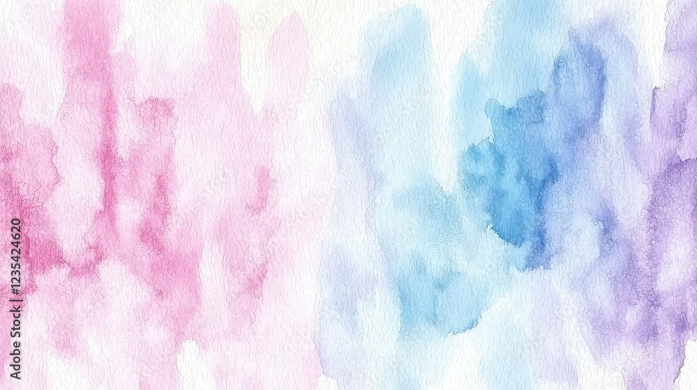 Wall mural soft pastel watercolor background in pink and blue shades
