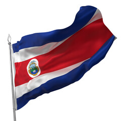 Costa Rica flag waving in the wind