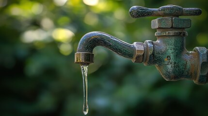 Dripping Faucet: A Close-Up View of Water Conservation