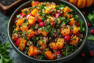 Autumn Quinoa Salad with Pumpkin, Cranberries