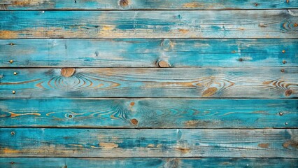 Obraz premium Rustic Weathered Teal Blue Wooden Planks Background Texture Ideal for Vintage, Nautical, or Shabby Chic Designs