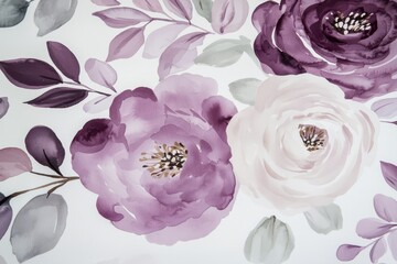 Soft Floral Pattern featuring Elegant Purple and White Flowers