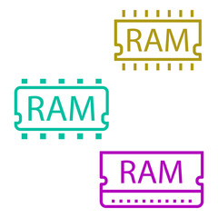 ram memory icon vector design templates
